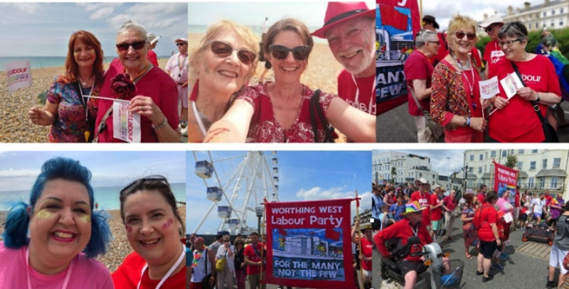 Montage of Worthing West CLP at Pride