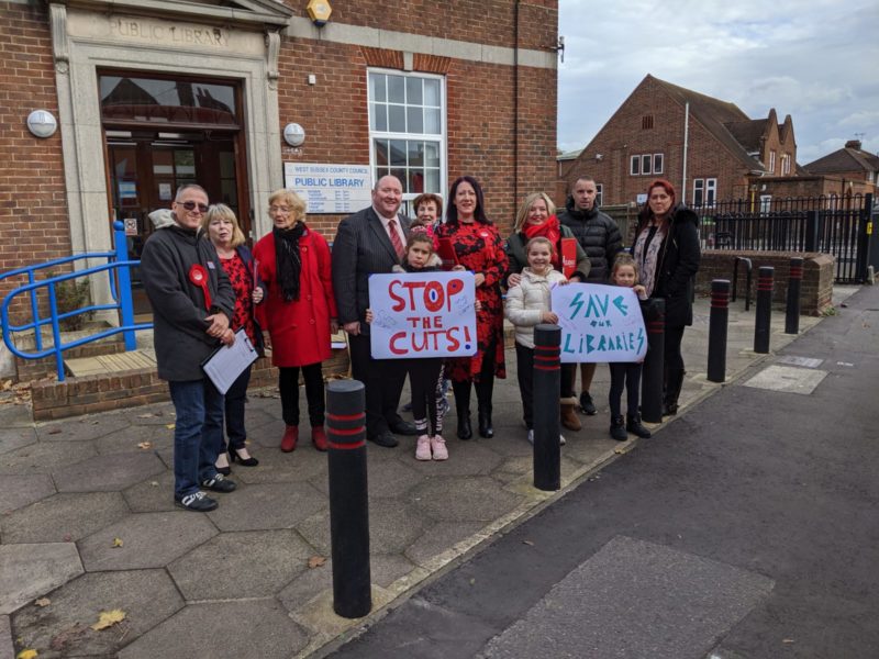 Labour Councillors Outside Library