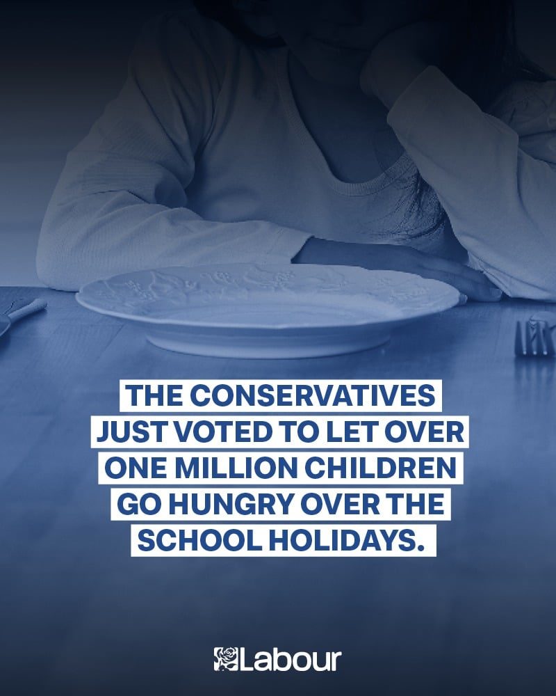 Conservatives voting against free school dinners